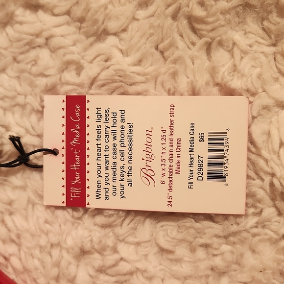 Brighton.  Media case micro purse.  Valentine heart stud. Crossbody NWT - Picture 5 of 6